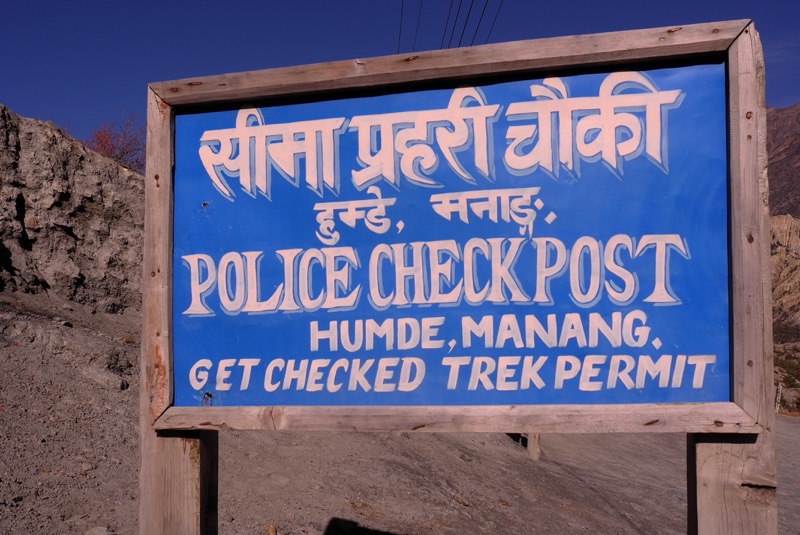 annapurna circuit trek permit checking point